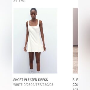 Zara short white pleated dress